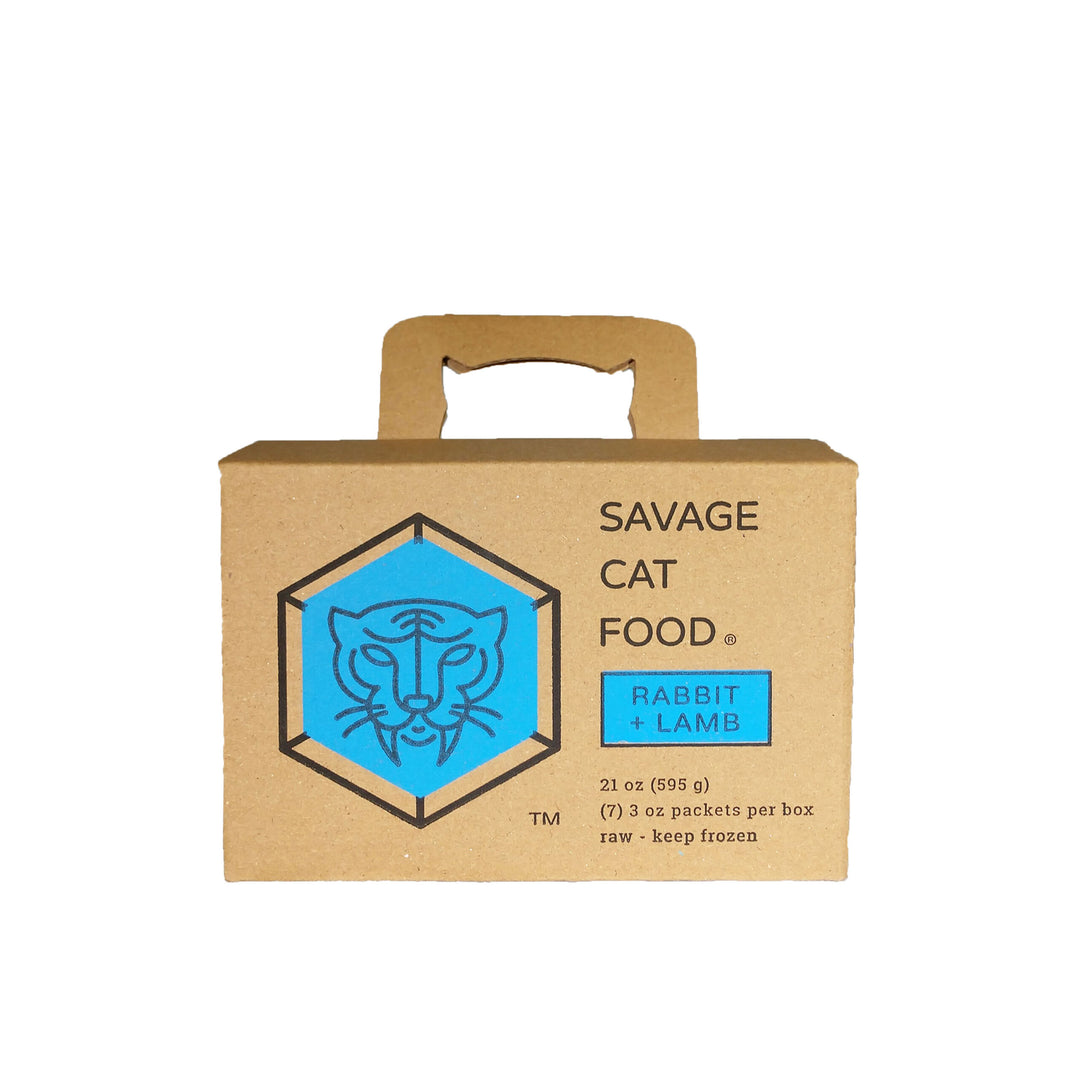 Savage Cat - Frozen Raw Rabbit &amp; Lamb Food for Cats