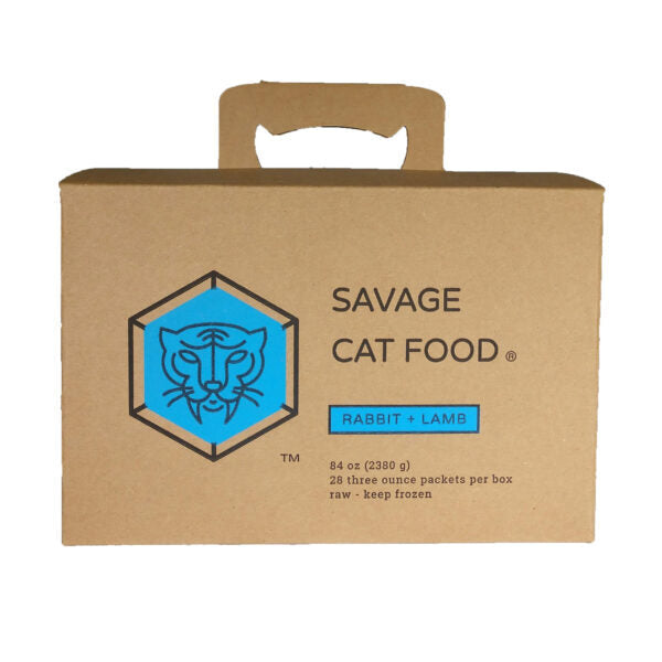 Savage Cat - Frozen Raw Rabbit &amp; Lamb Food for Cats