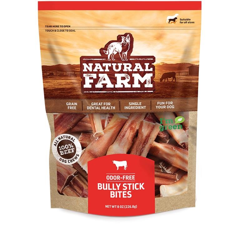 Natural Farm Odor-Free Bully Stick Bites 8oz