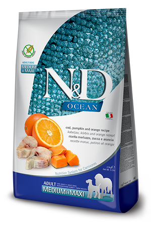 Farmina - N&D Ocean Cod, Pumpkin & Orange Adult Med/Maxi Dog Food