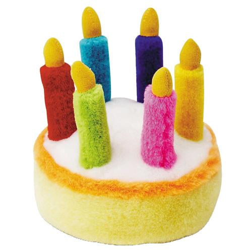 Multipet Birthday Cake Plush Dog Toy 5.5" - Musical Happy Birthday
