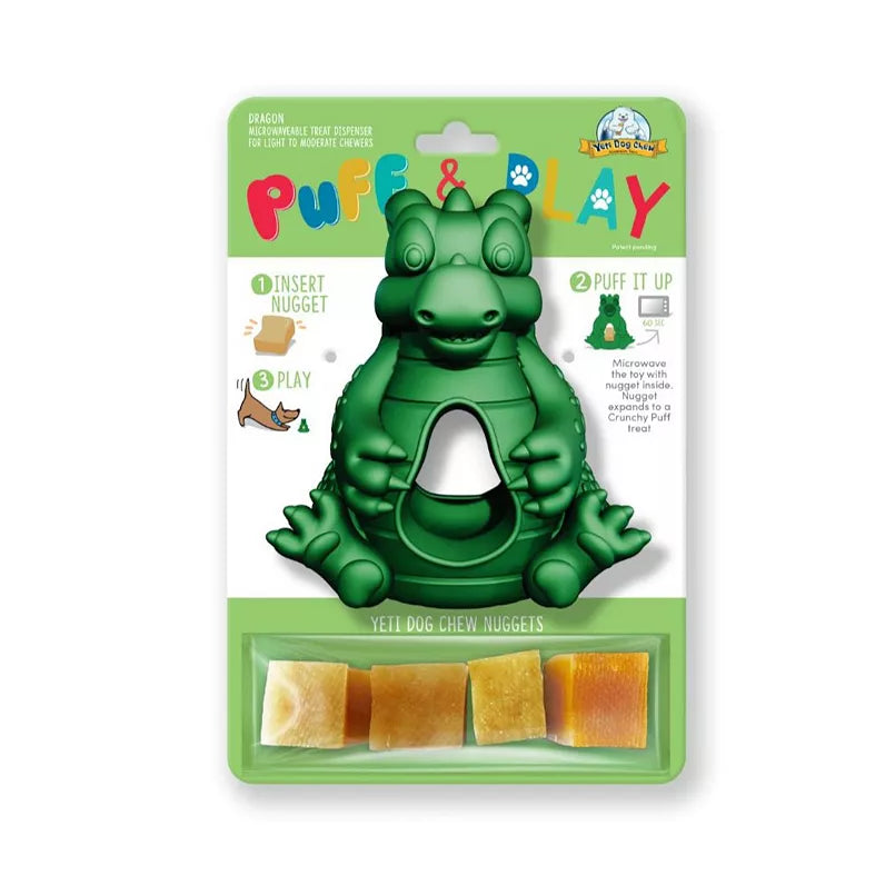 Yeti puff &amp; play hangry dragon: green *Final Sale*