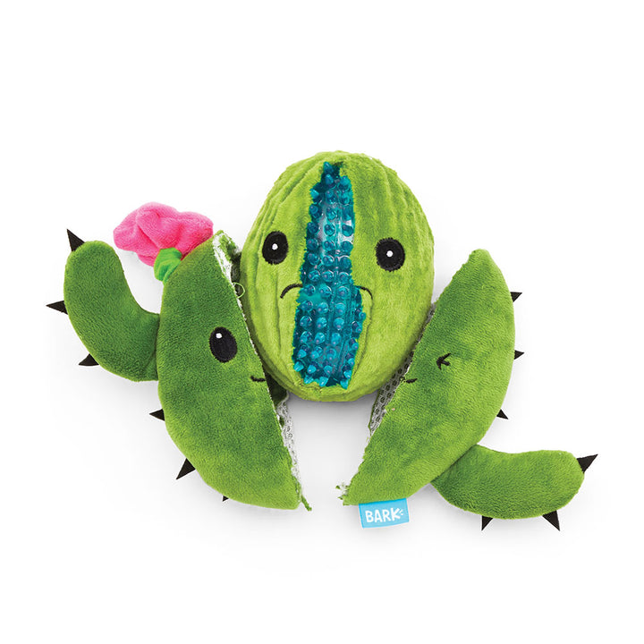 BARK Consuela the Cactus Dog Toy - Rip &amp; Reveal with Spiky Squeaker Ball