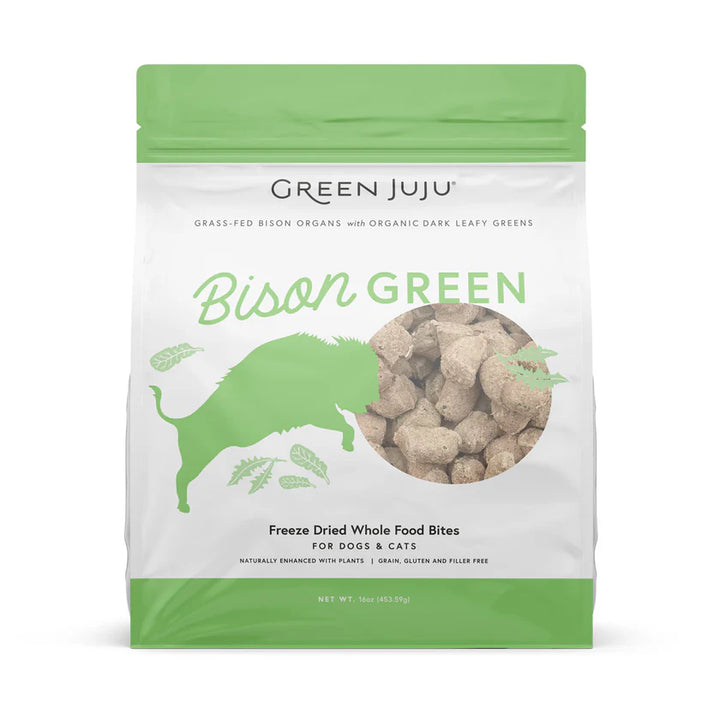 Green Juju Freeze Dried Whole Food Bites for Dogs - Bison Green