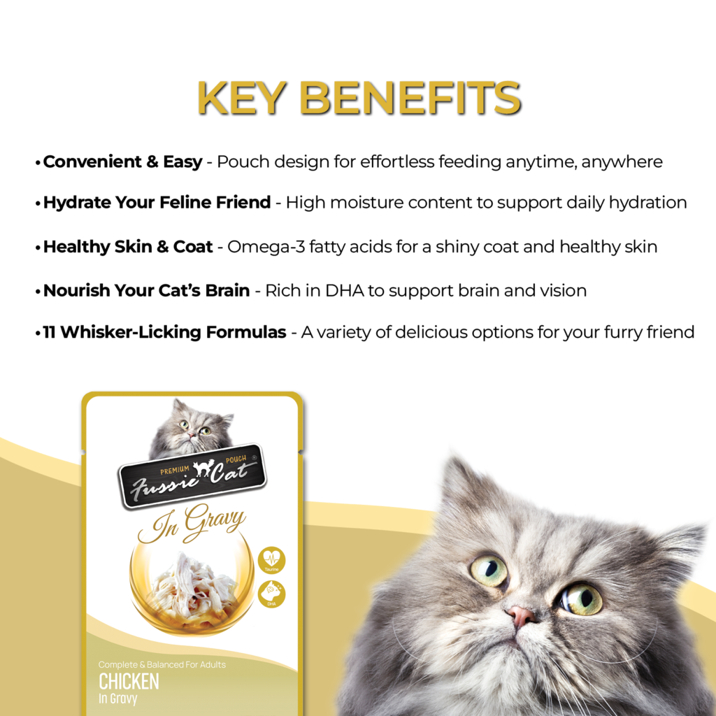 Fussie Cat Gravy Pouches - Wet Cat Food 2.47oz