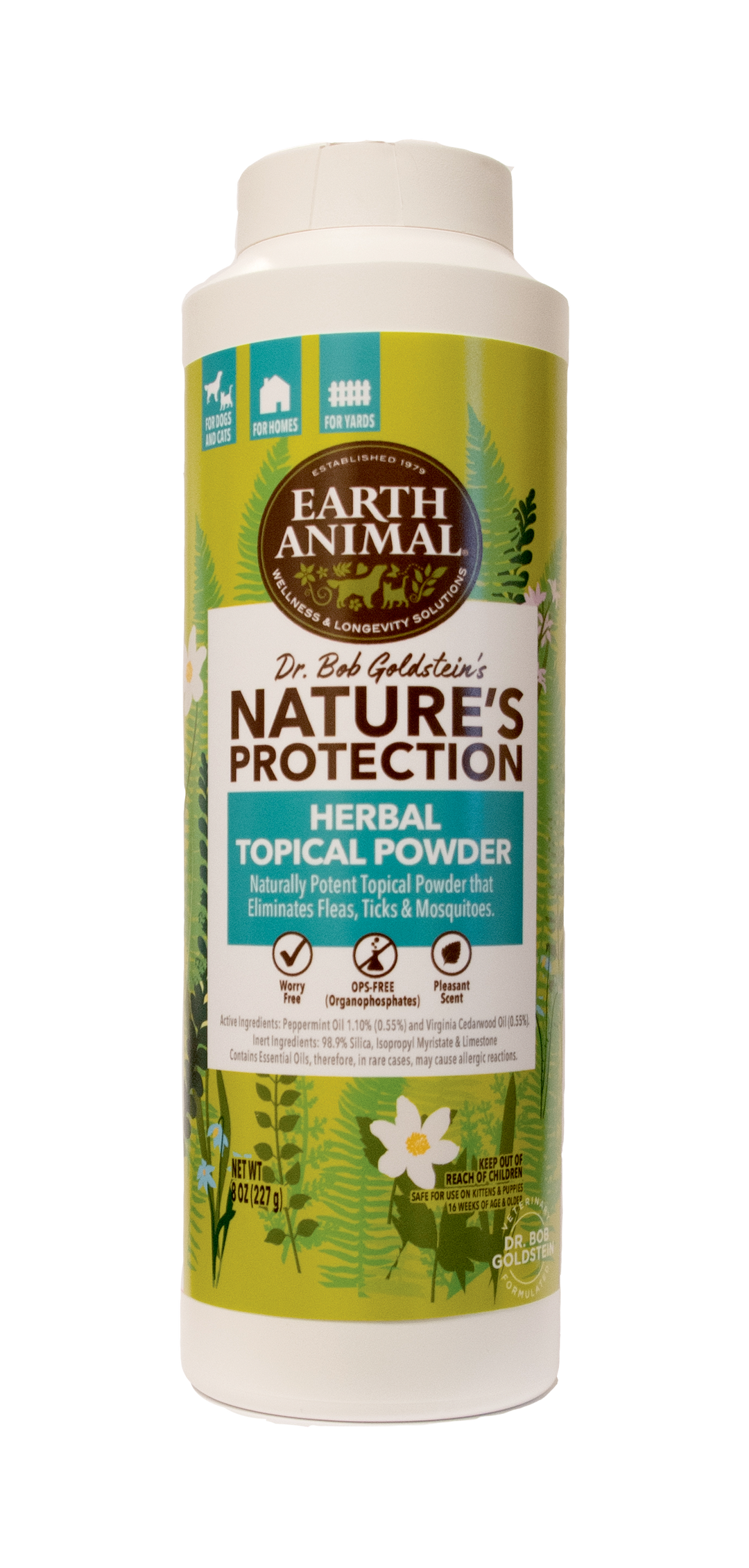 EA DOG CAT NATURES PROTECTION FLEA TICK TOPICAL POWDER 8OZ