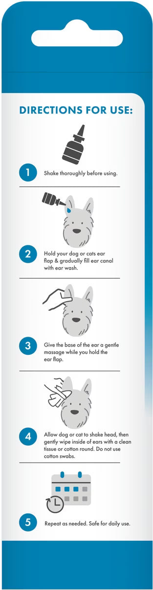 TropiClean HOMEVET Enzymatic Ear Wash 4 OZ for Dogs &amp; Cats