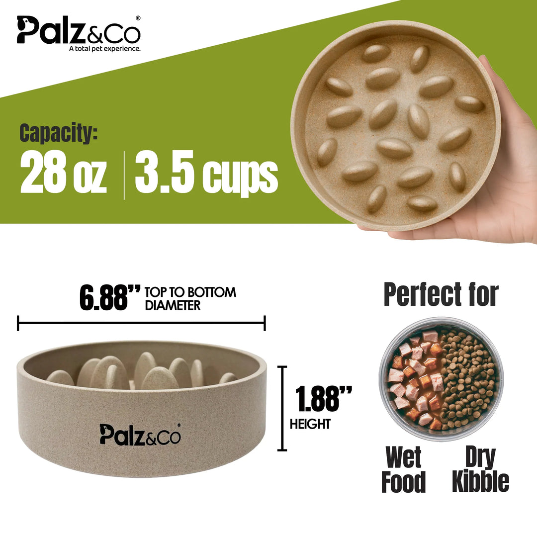 Palz &amp; Co EcoBowl - Slow Feeder Bowl for Dogs 28oz