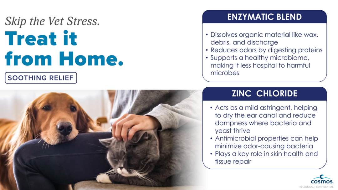 TropiClean HOMEVET Enzymatic Ear Wash 4 OZ for Dogs &amp; Cats