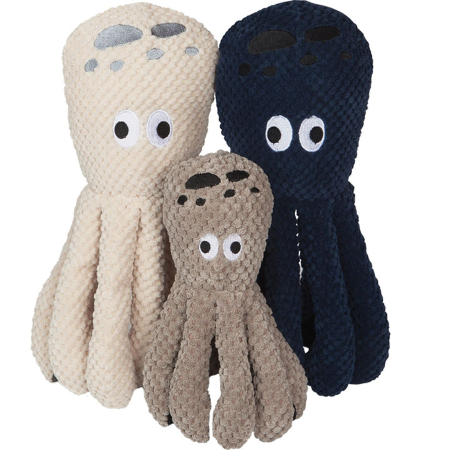 Fabdog Floppy Blue Octopus Dog Toy - Soft Plush Squeaker