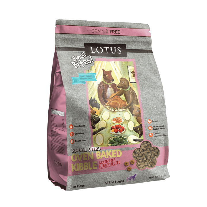 Lotus Grain-Free Turkey Small Bites Oven-Baked Dog Food, 4 lb