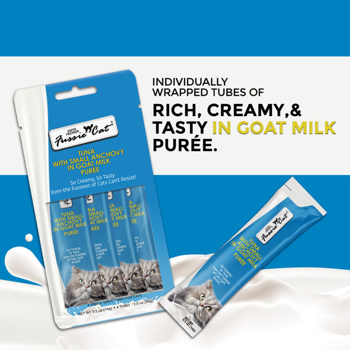 Fussie Cat Puree in Goat Milk - Premium Cat Treats