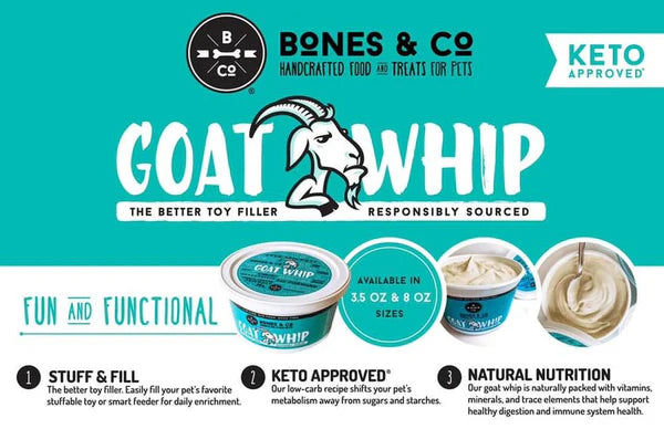 Bones &amp; Co - Frozen Goat Whip for Dogs &amp; Cats