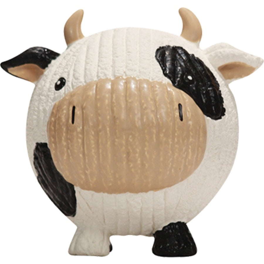 HuggleHounds Ruff-Tex Dottie Cow Large 5" - Durable Dog Toy