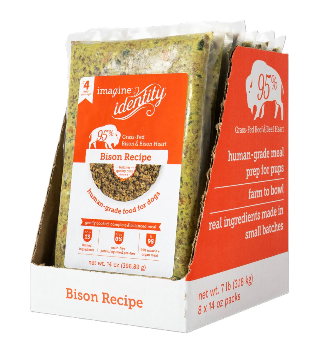 Identity - Frozen Gently Cooked Bison recipe for dogs 14oz (8/cs)