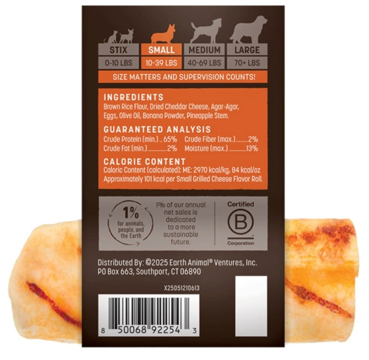Earth Animal No-Hide Grilled Cheese Small Roll Dog Chew