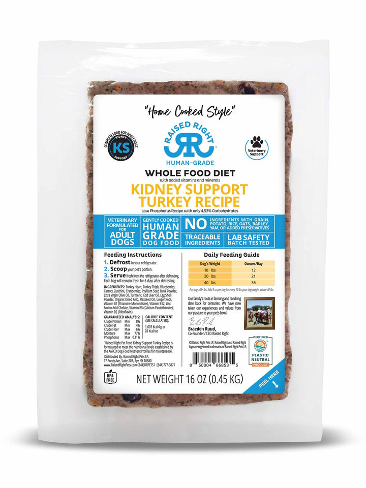 Raised Right - Kidney Support Recipe for Dogs Frozen 1lb