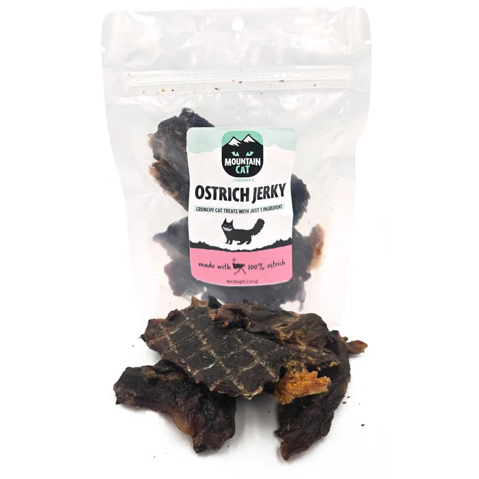 Mountain Cat Ostrich Jerky Cat Treats – 2 oz