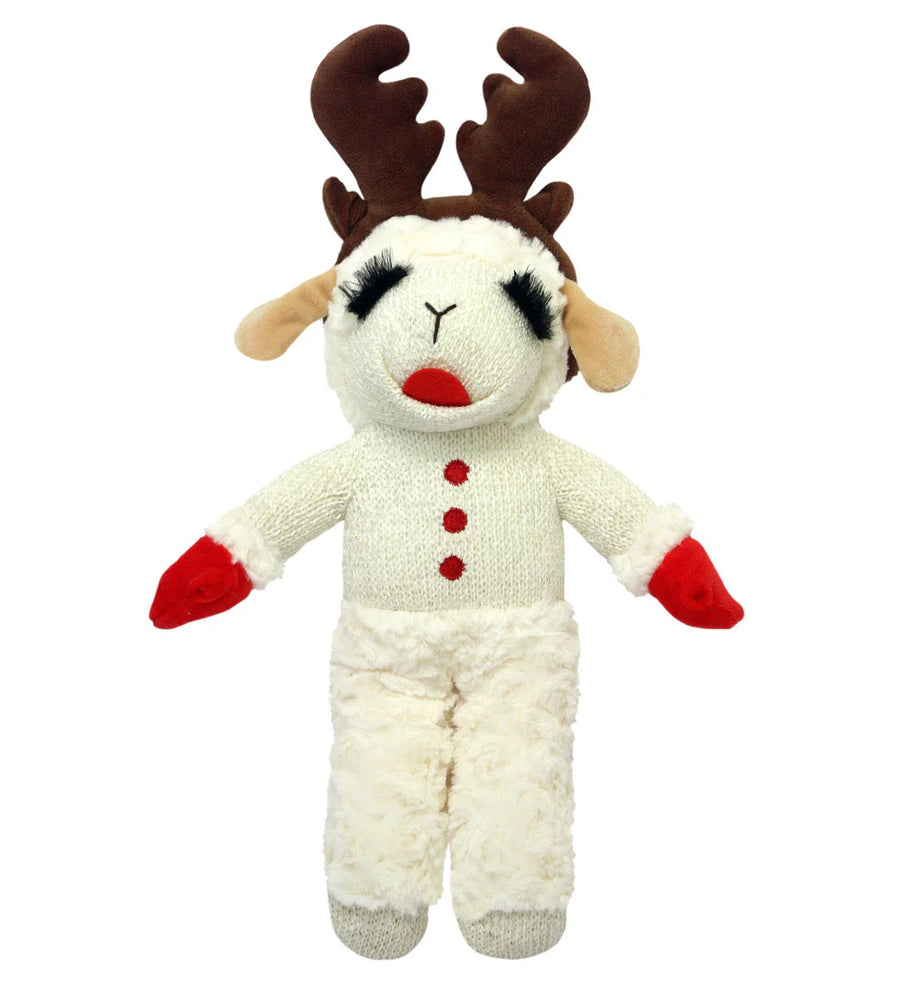 Multipet Lamb Chop Standing w/ Antlers Dog Toy 13"