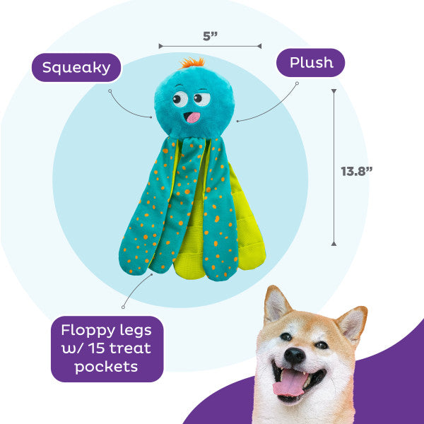 Outward Hound Silly Legz Octopus Interactive Plush Dog Puzzle Toy Blue