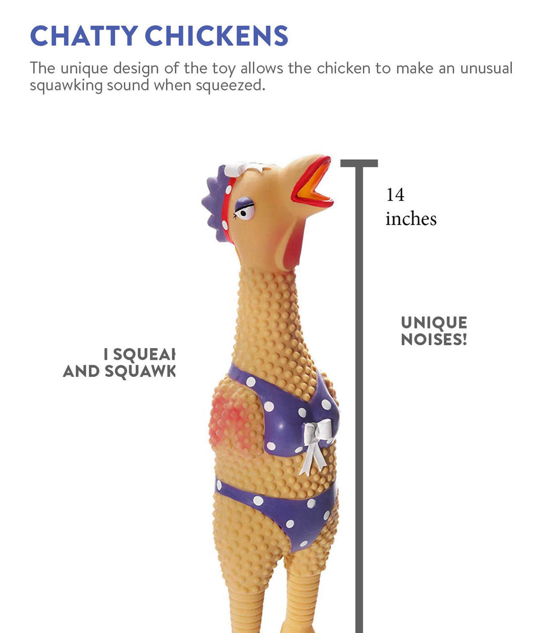 Outward Hound Squawkers Henrietta Chicken Large - Latex Rubber Dog Toy