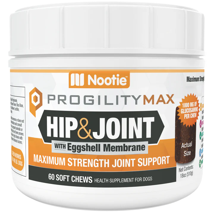 Nootie ProgilityMax - Hip &amp; Joint Soft Chew Supplement with Eggshell Membrane for Dogs