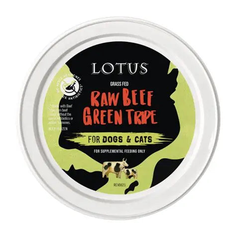 Lotus Grass-Fed Raw Beef Green Tripe Frozen Topper for Dogs &amp; Cats 3.75oz