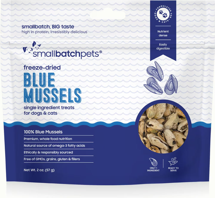 Smallbatch Freeze Dried Blue Mussels for Dogs &amp; Cats | 2oz