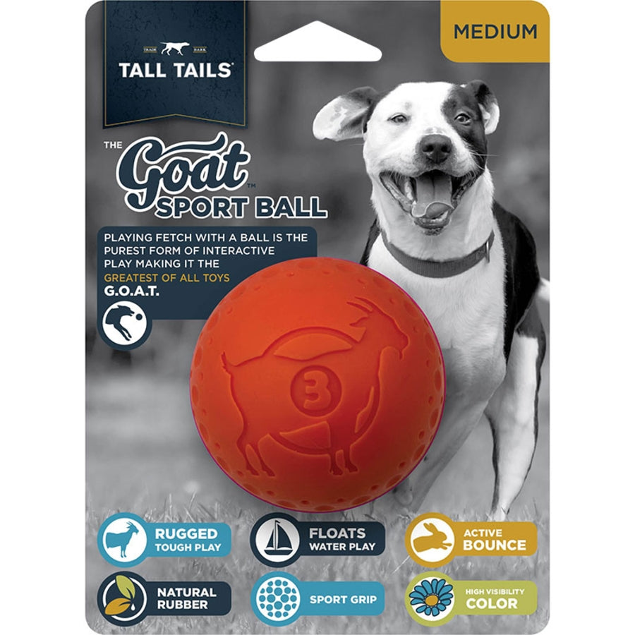 Tall Tails Goat Sport Dog Ball | Orange | Medium 3"