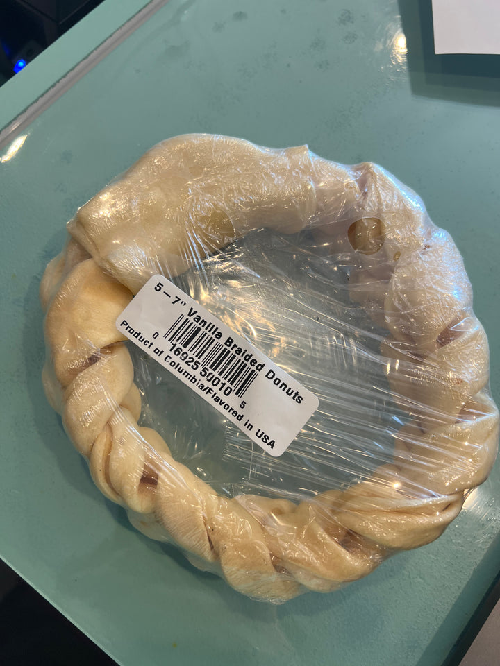 Donegal Natural Dog Treats Vanilla Supreme Braided Donut - 5/7in