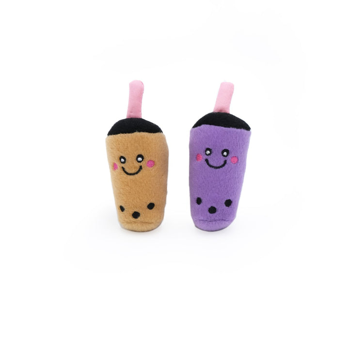 ZippyClaws NomNomz Milk Tea &amp; Taro Cat Toys 2-Pack - Catnip Plush