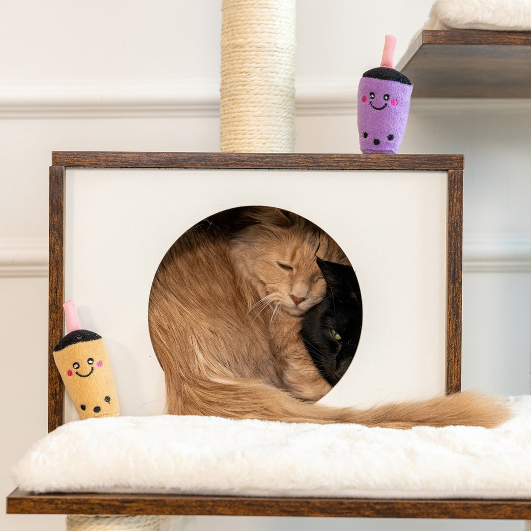 ZippyClaws NomNomz Milk Tea &amp; Taro Cat Toys 2-Pack - Catnip Plush