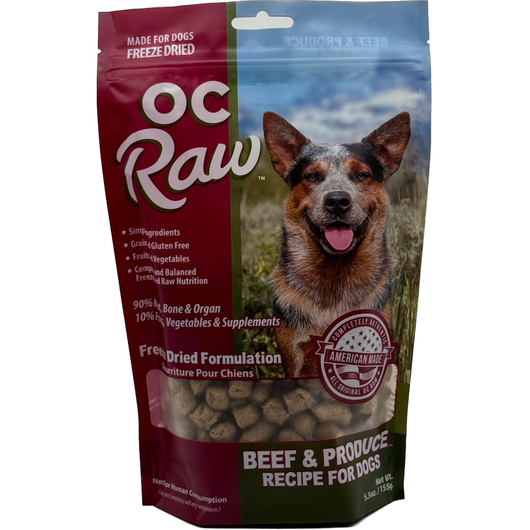 OC Raw Freeze Dried Beef &amp; Produce 5.5oz