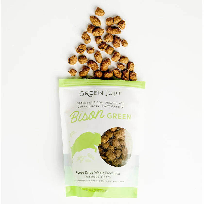 Green Juju Freeze Dried Whole Food Bites for Dogs - Bison Green