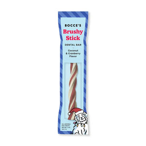 Bocce's Bakery Candy Cane Dental Brushy Stick