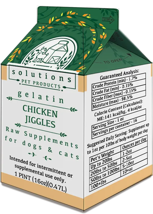 Solutions -  Gelatin Chicken Jiggles for Dogs &amp; Cats