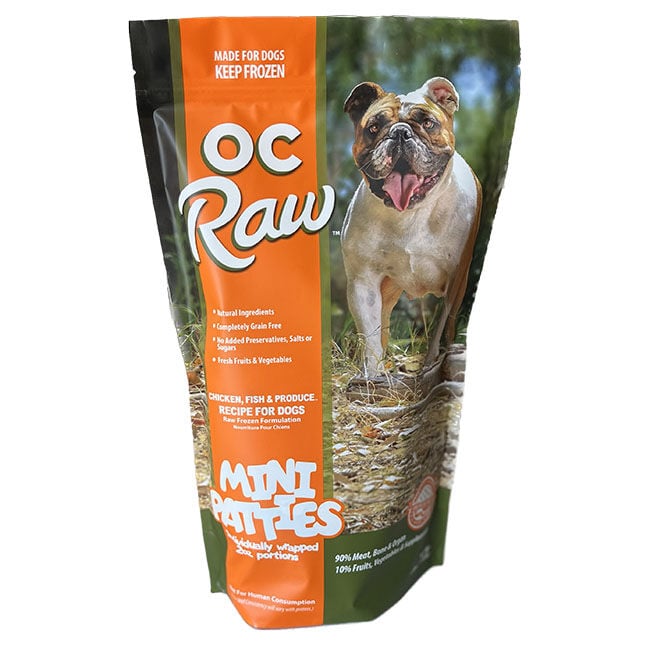 OC Raw - Chicken, Fish, &amp; Produce Mini Patties 4lb for Dogs