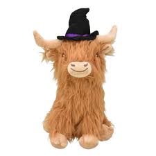 MultiPet - 8" Highland Cow with Witch Hat