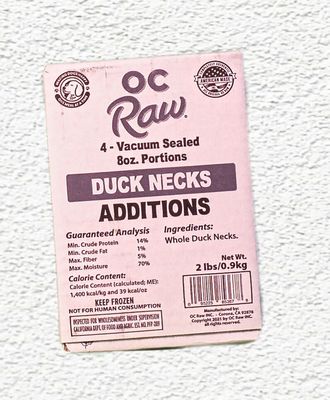 OC Raw Frozen Duck Necks 2lb