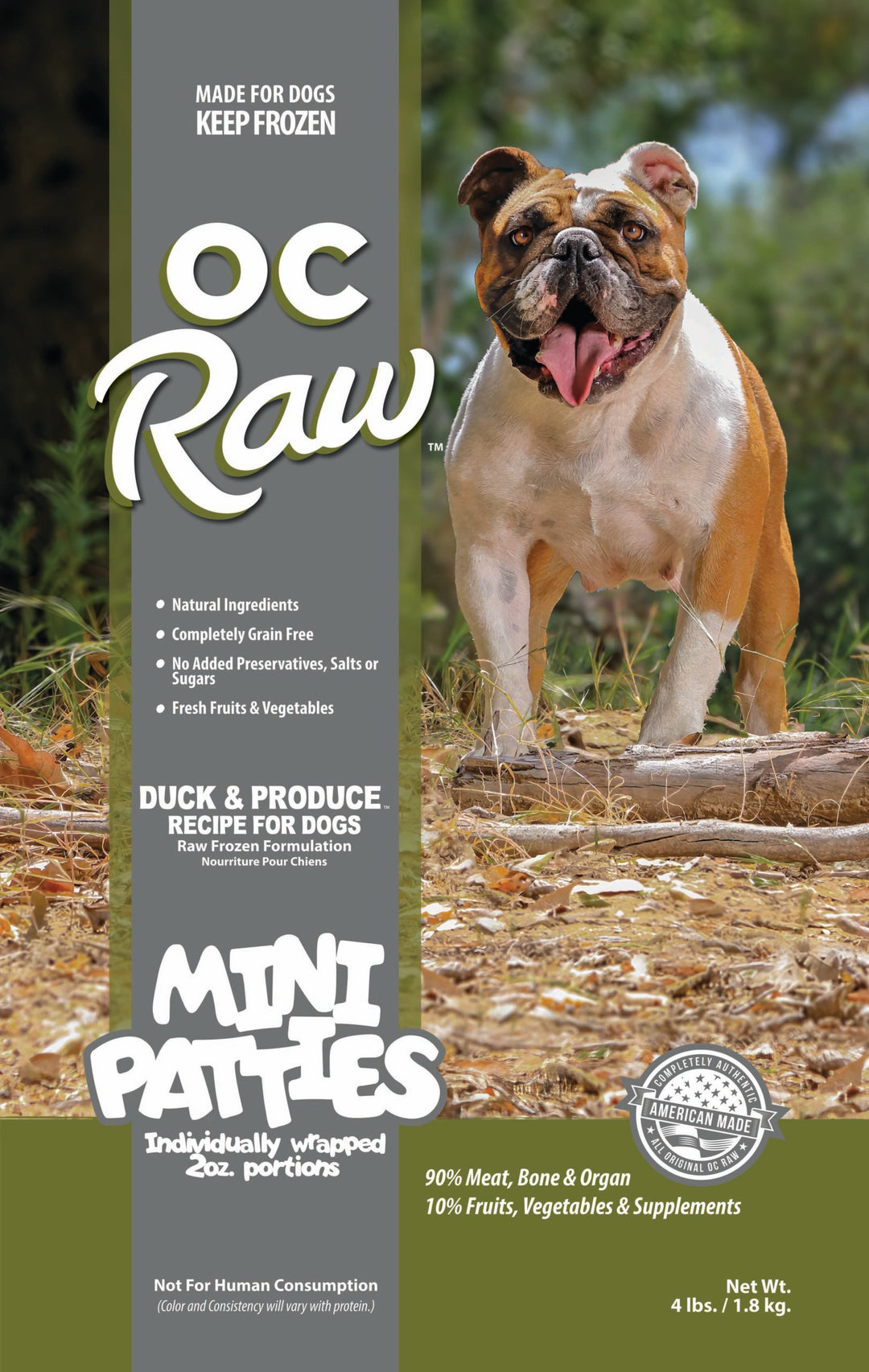OC Raw - Duck &amp; Produce Mini Patties 4lb