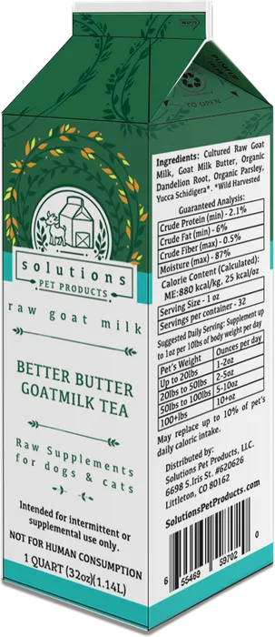Solutions - Better Butter Raw Goat Milk Tea for Dogs &amp; Cats