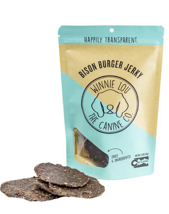 Winnie Lou Bison Burger Jerky Dog Treats 2.5oz