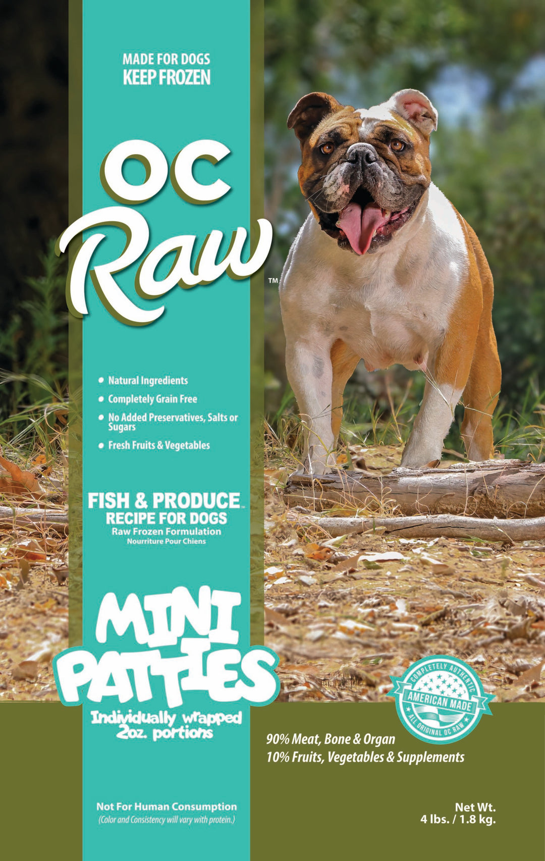 OC Raw - Fish &amp; Produce Mini Patties 4lb for Dogs
