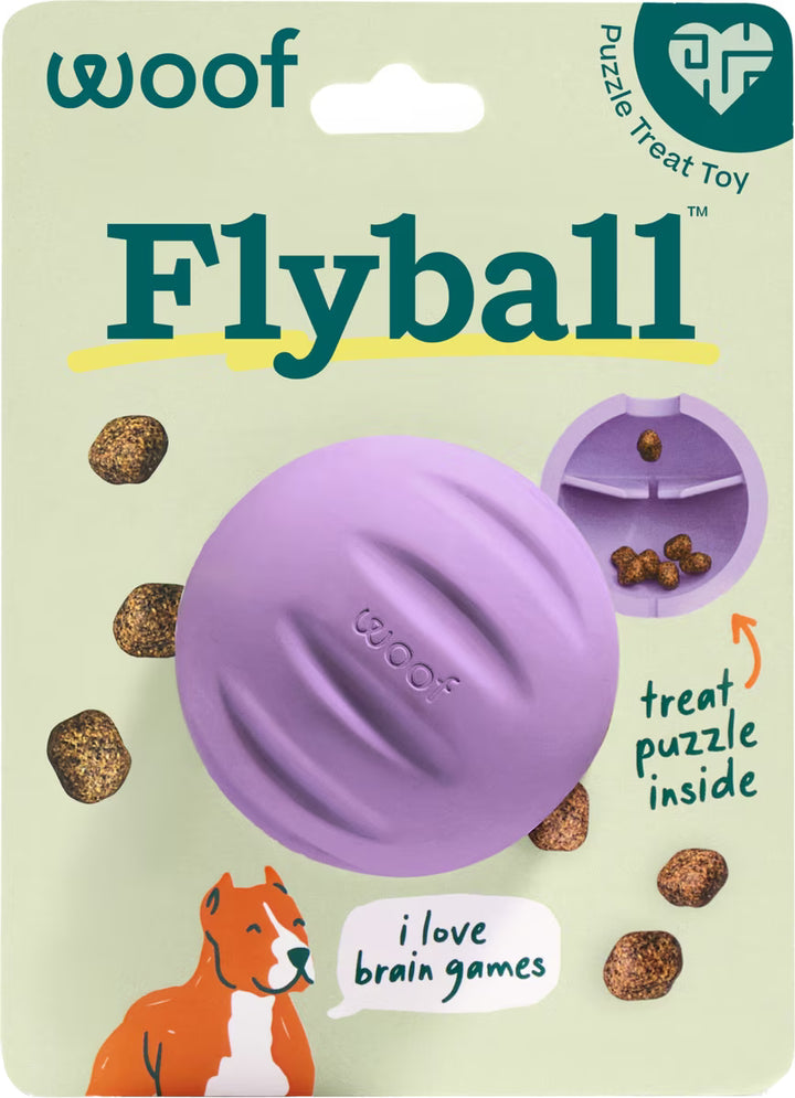 Woof Flyball 2-in-1 ball &amp; puzzle feeder