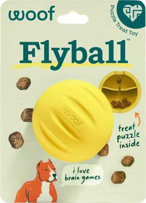 Woof Flyball 2-in-1 ball &amp; puzzle feeder