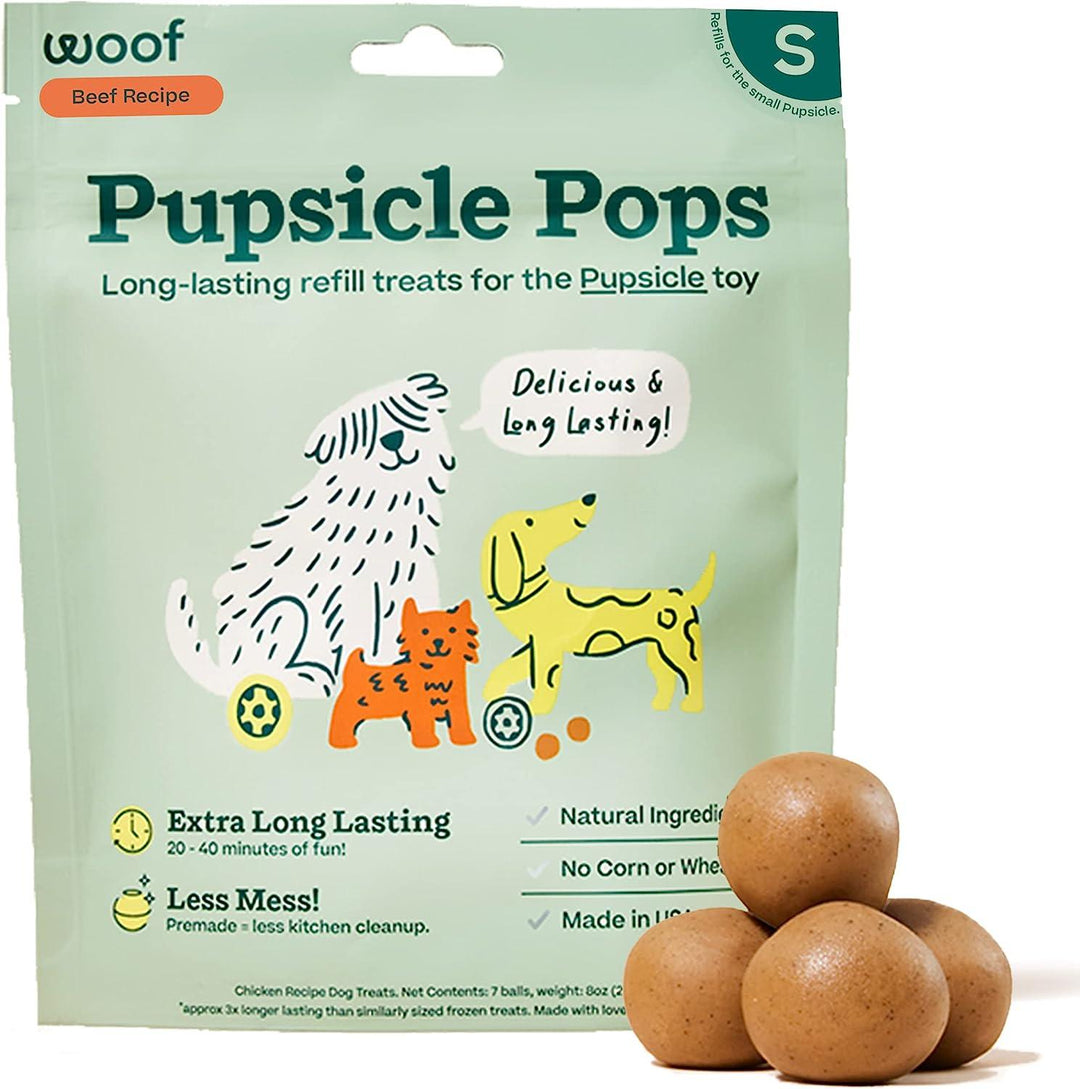 Woof Pupsicle Pops - PB &amp; Beef | Dog Enrichment Treats