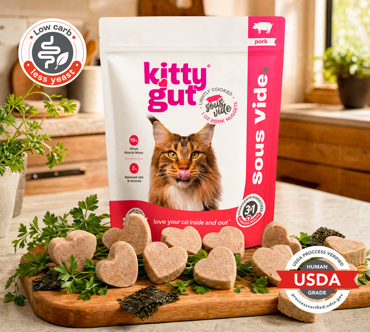 KittyGut Sous Vide Pork Recipe 2 lb cat food