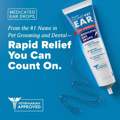 HOMEVET Medicated Ear Drops 2 oz For Dogs &amp; Cats