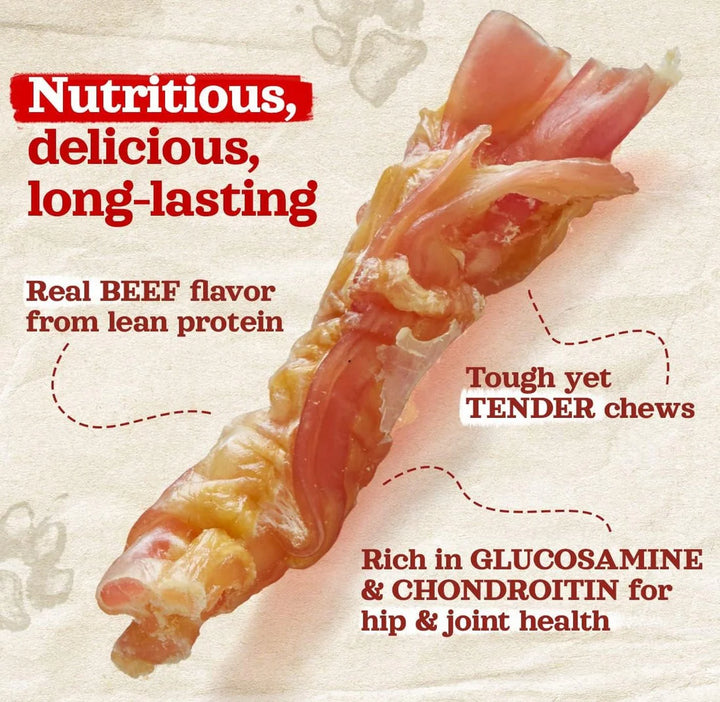 Natural Farm - Beef Tendon 9-12" Treat Chew for Dogs