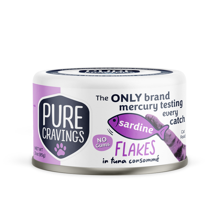 Pure Cravings - Mercury Tested Wet Cat Food - Flakes in Tuna Consomme 3oz